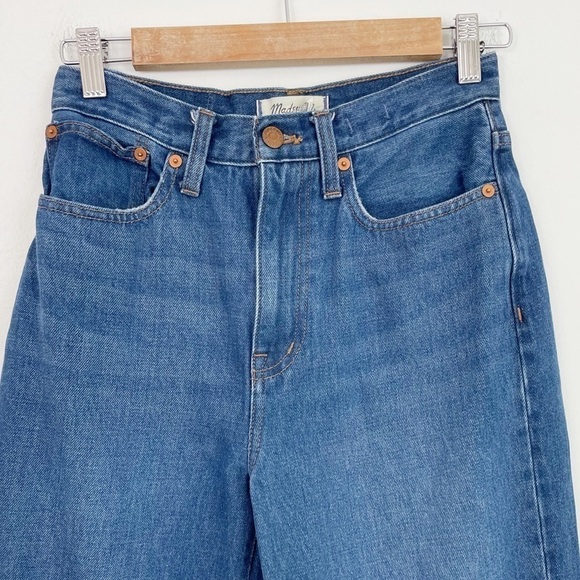 Madewell Trendy Baggy Straight High Rise Trendy Casual Distressed Denim Jeans 24 - Picture 3 of 14